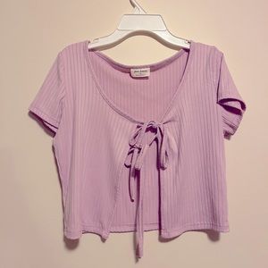 Trendy Pink 2 Front Tie Bow Cardigan. FREE SHIPPING!